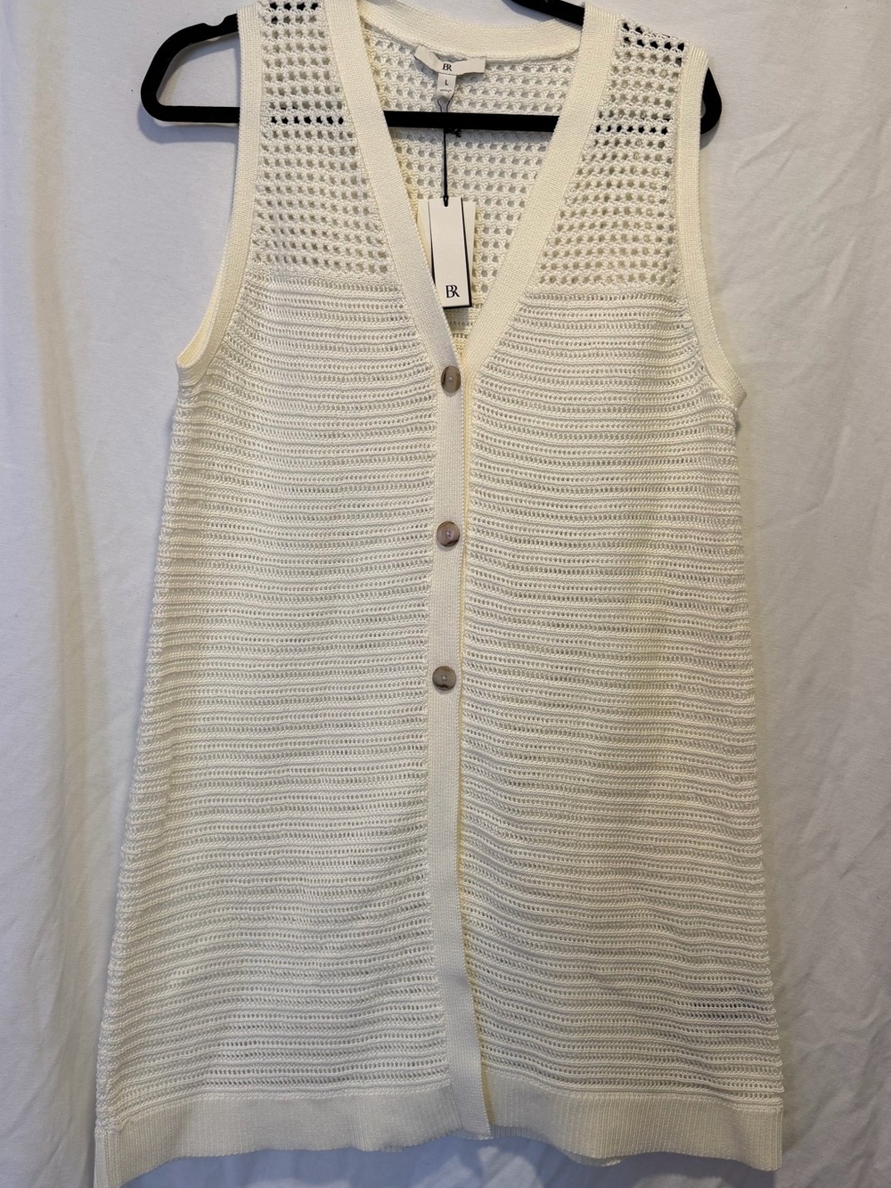 Crochet Cotton Long Line Janie Sweater Vest